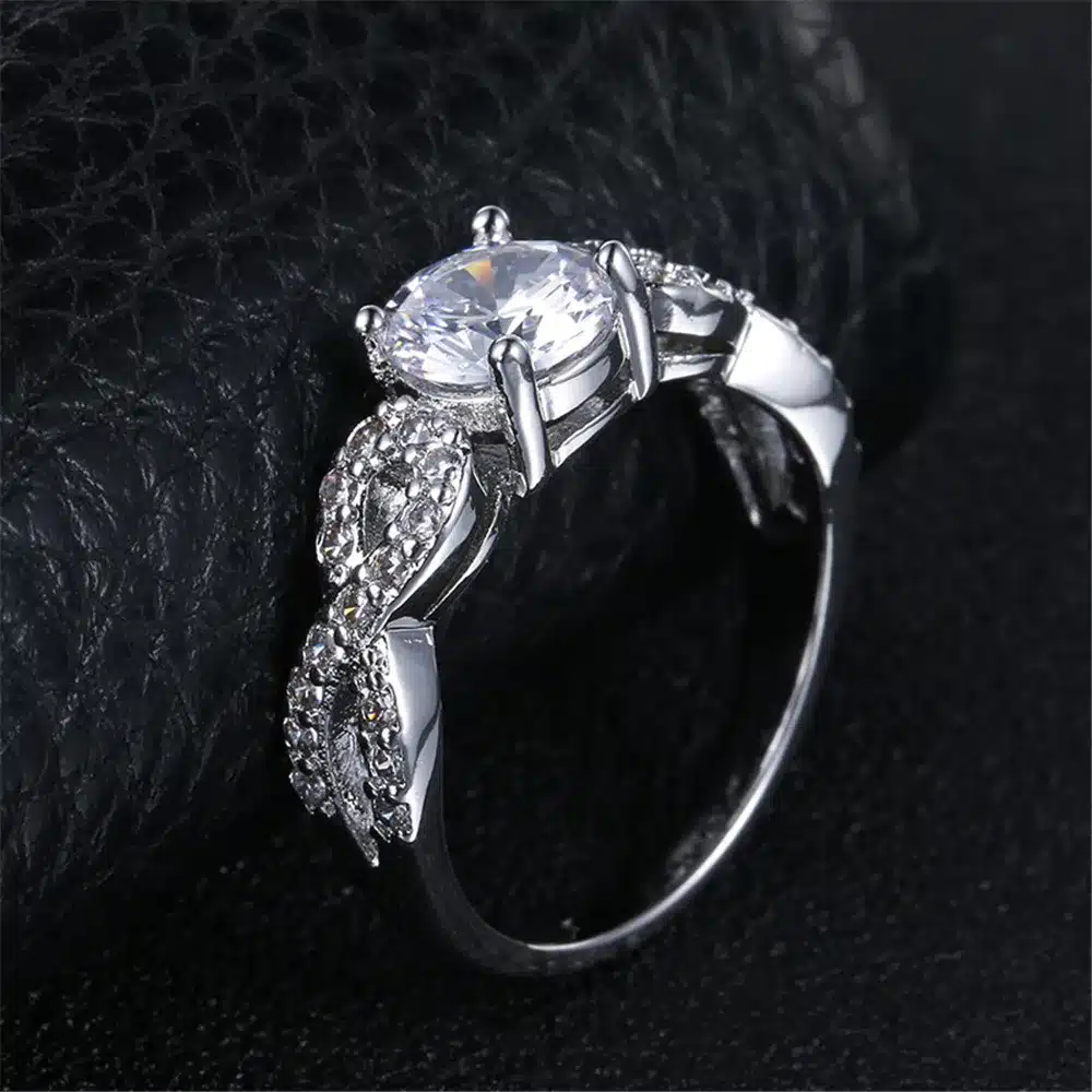 Fashion AAA rhinestone jewelry wedding engagement rings for women sterling silver 925 jewelry vintage bague for lady DD099 12