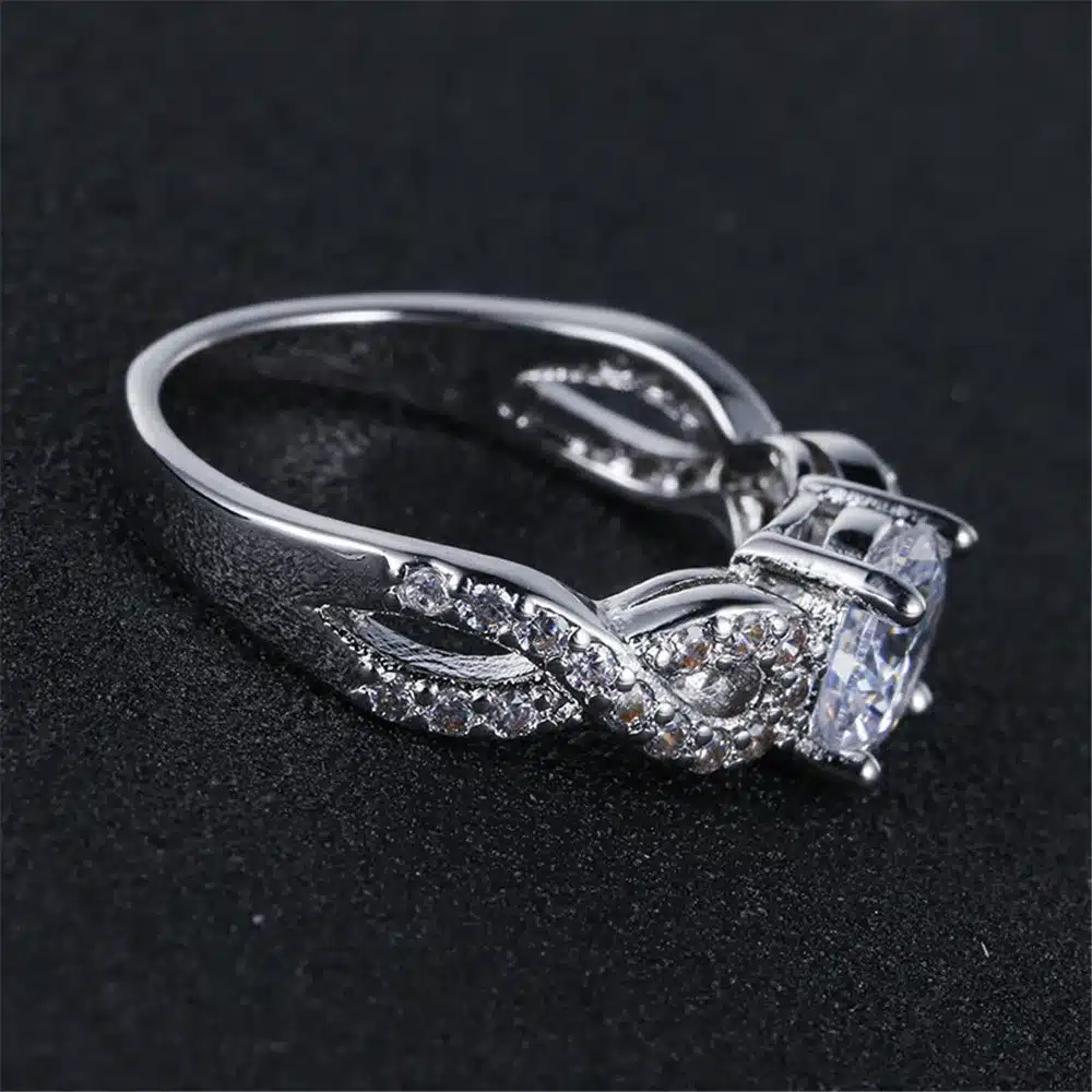 Fashion AAA rhinestone jewelry wedding engagement rings for women sterling silver 925 jewelry vintage bague for lady DD099 13