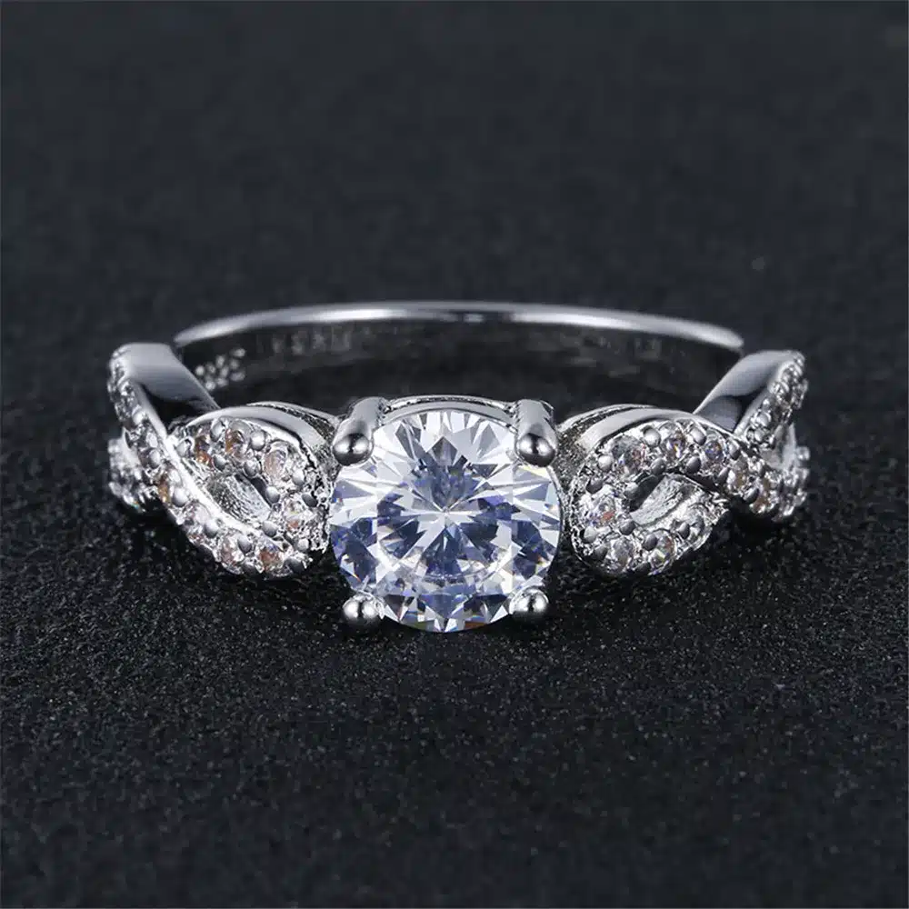 Fashion AAA rhinestone jewelry wedding engagement rings for women sterling silver 925 jewelry vintage bague for lady DD099 14
