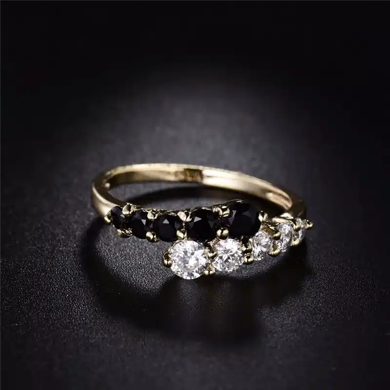BUDONG New Fashion 2016 Finger Midi Ring for Women Gold-Color Rings White & Black Engagement Wedding Rings CZ Zircon Jewelry 23