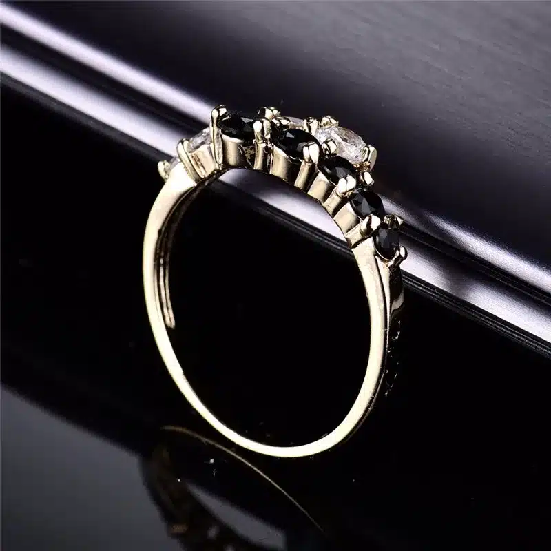 BUDONG New Fashion 2016 Finger Midi Ring for Women Gold-Color Rings White & Black Engagement Wedding Rings CZ Zircon Jewelry 25