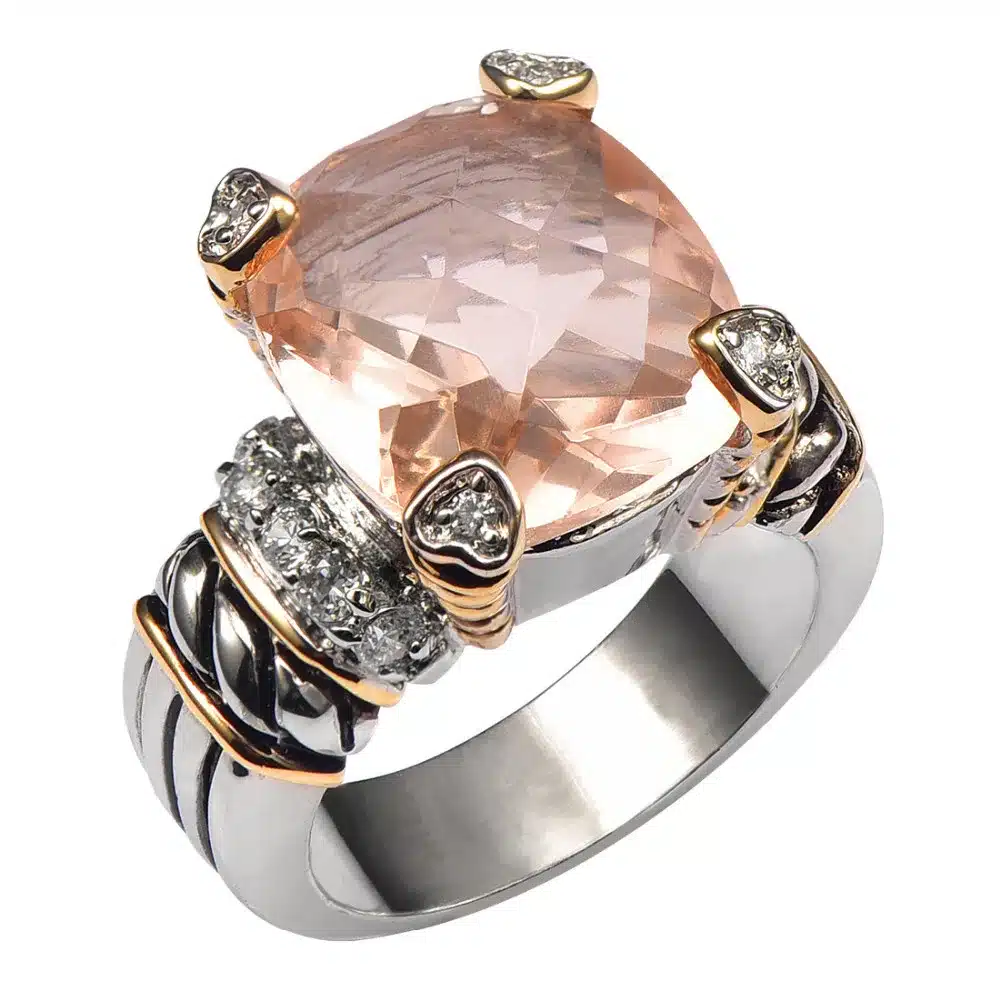 Hot Sale Morganite 925 Sterling Silver High Quantity Ring For Men and Women Size 6 7 8 9 10 F1441 1