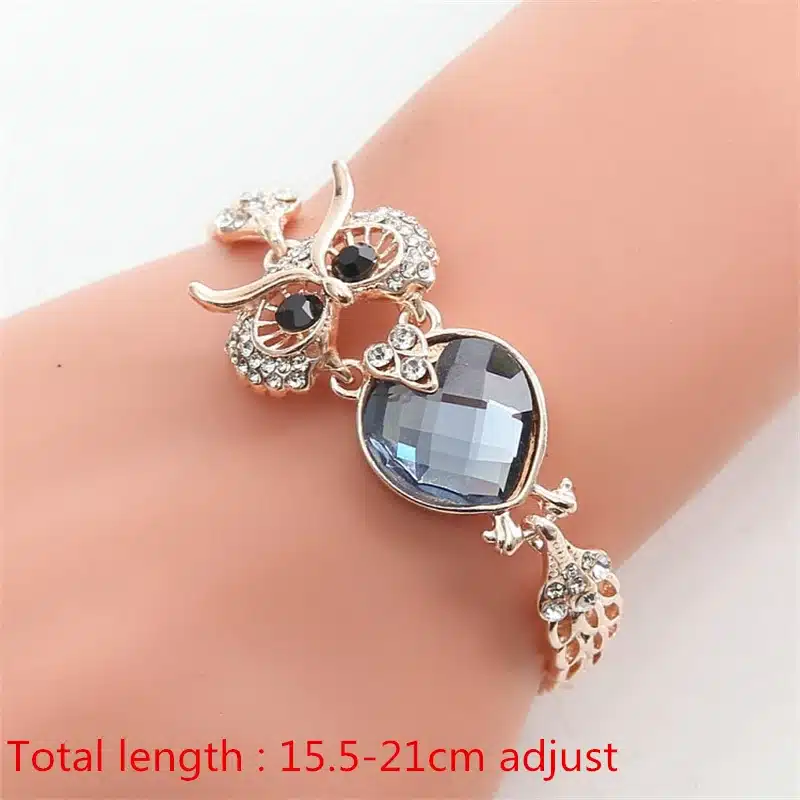 2018 Newest Brand 7 Colour Owl Bracelet Chrome Chain Link Bracelets Bangles For Women Fashion Jewelry 8