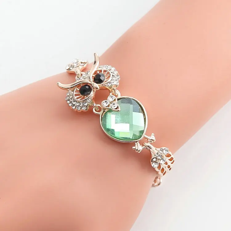 2018 Newest Brand 7 Colour Owl Bracelet Chrome Chain Link Bracelets Bangles For Women Fashion Jewelry 10