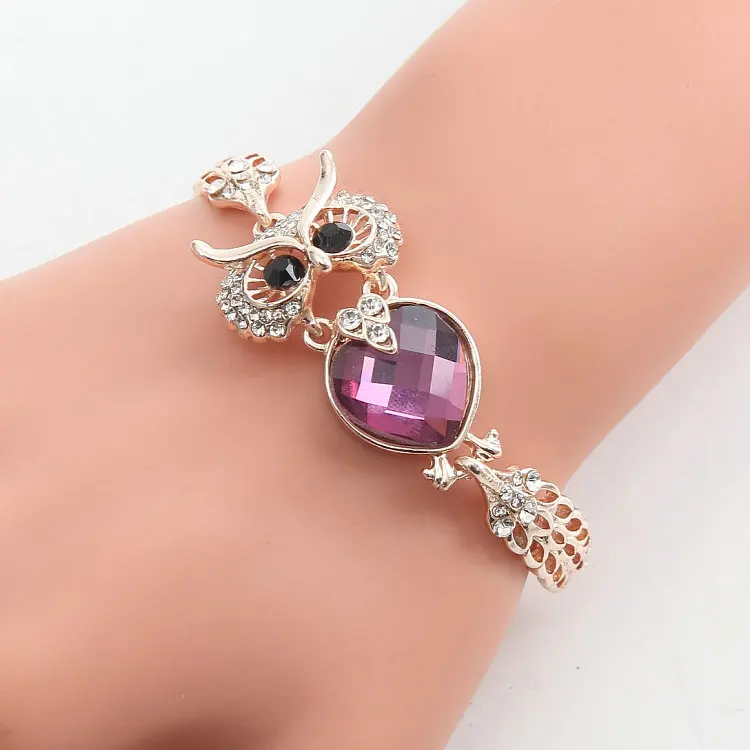 2018 Newest Brand 7 Colour Owl Bracelet Chrome Chain Link Bracelets Bangles For Women Fashion Jewelry 11