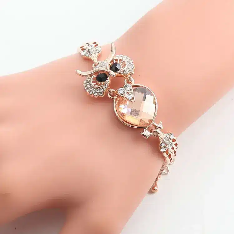 2018 Newest Brand 7 Colour Owl Bracelet Chrome Chain Link Bracelets Bangles For Women Fashion Jewelry 12
