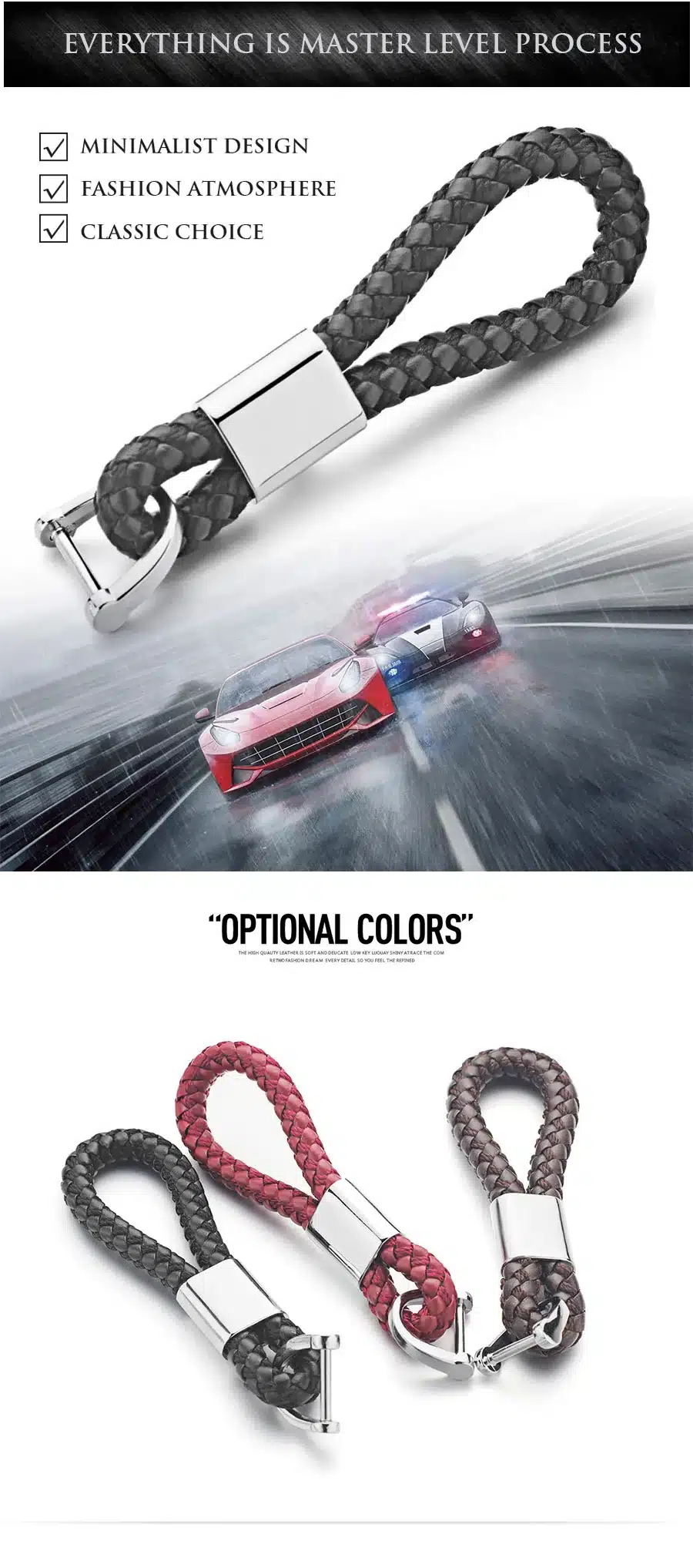 Dalaful Custom Lettering Keychains Woven Leather Detachable Keyrings Customize Personalized Gift For Car Key Chain Holder K350 15