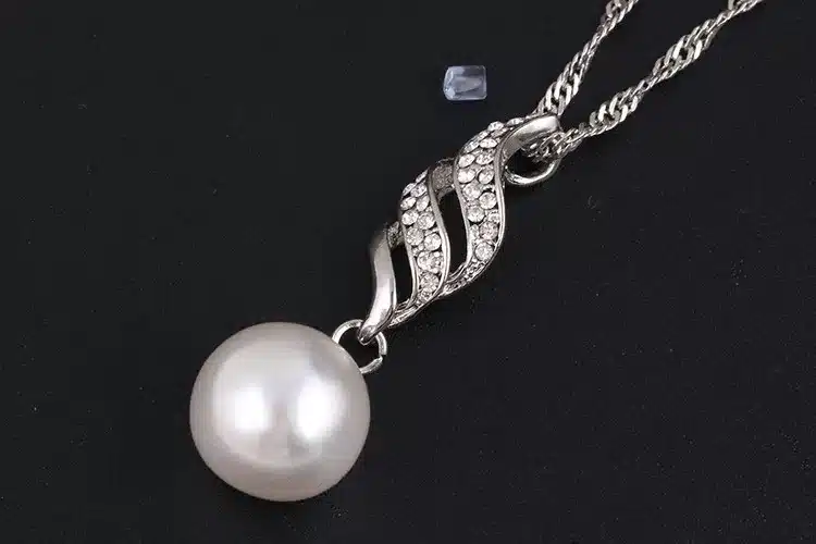 17KM Fashion Women Necklace Earrings Jewelry Sets Crystal Gold Color Big Simulated Pearl Wedding Party Jewelry Sets For Women 38