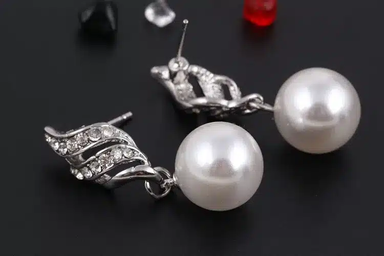 17KM Fashion Women Necklace Earrings Jewelry Sets Crystal Gold Color Big Simulated Pearl Wedding Party Jewelry Sets For Women 40