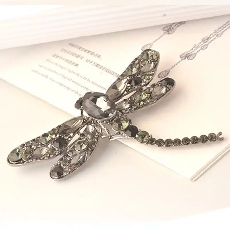 MloveAcc Dragonfly Brooches Corsages Jewelry Shining Crystal Vintage Brooch Crystal Big Broches Scarf Clothes Hijab Pins Up 14