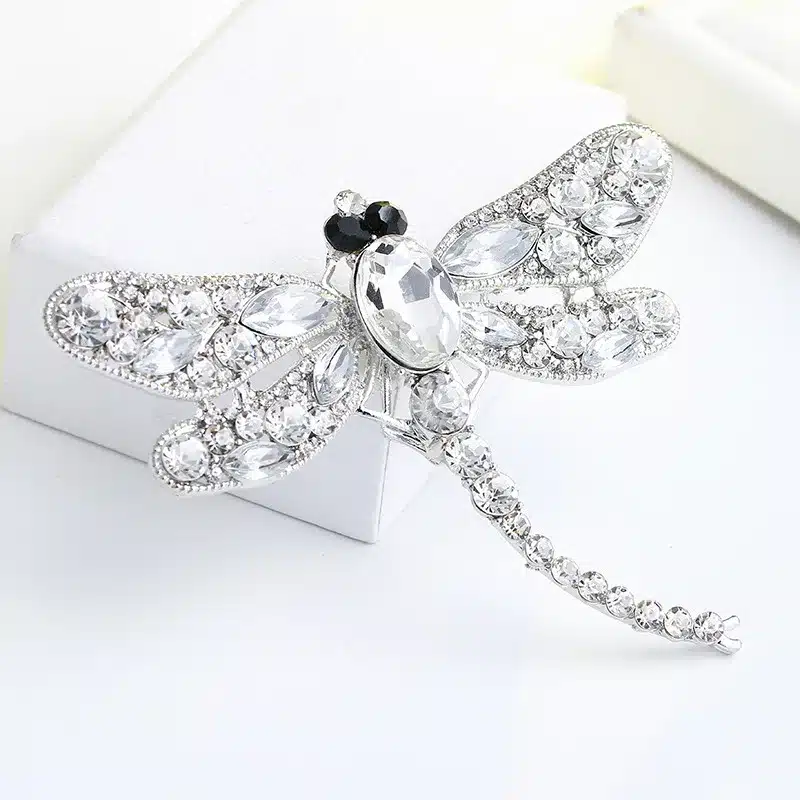 MloveAcc Dragonfly Brooches Corsages Jewelry Shining Crystal Vintage Brooch Crystal Big Broches Scarf Clothes Hijab Pins Up 15