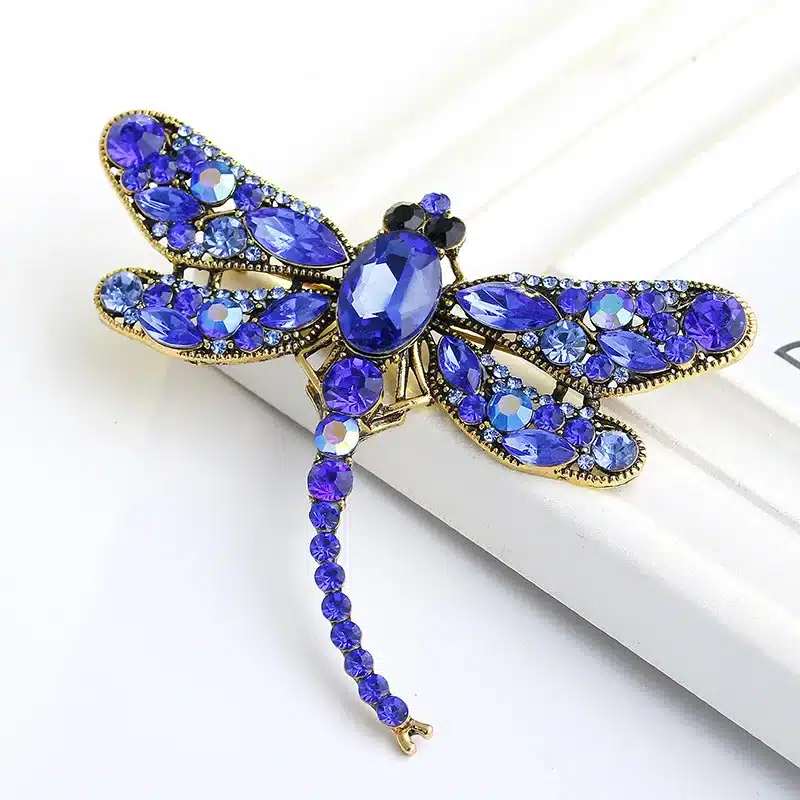 MloveAcc Dragonfly Brooches Corsages Jewelry Shining Crystal Vintage Brooch Crystal Big Broches Scarf Clothes Hijab Pins Up 16