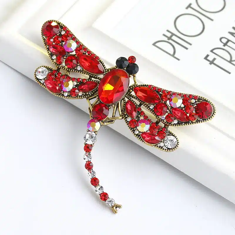 MloveAcc Dragonfly Brooches Corsages Jewelry Shining Crystal Vintage Brooch Crystal Big Broches Scarf Clothes Hijab Pins Up 18