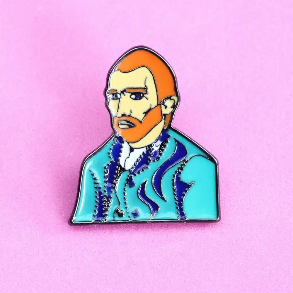 Timlee X303 Cute Van Gogh Heart Flag Tree Astronaut Rainbow Unicorn Pins Eyes Metal Brooch Pins, Fashion Jewelry Wholesale 29