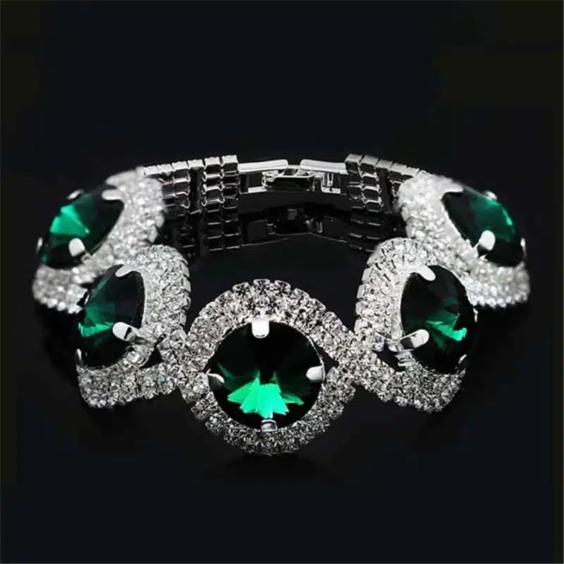 Fashion Wedding Bridal Jewelry Sets For Women Rhinestone Austrian Crystal Jewelry Set Bracelet Earrings Set Indian Accessories 17