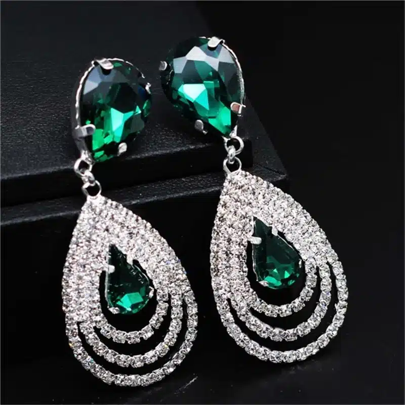 Fashion Wedding Bridal Jewelry Sets For Women Rhinestone Austrian Crystal Jewelry Set Bracelet Earrings Set Indian Accessories 20