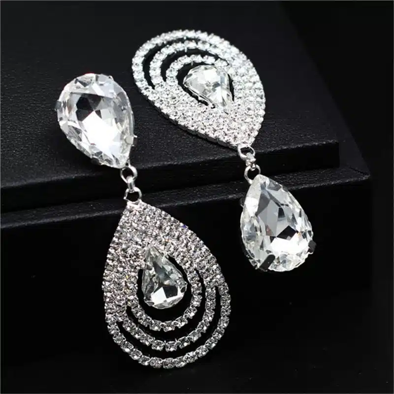Fashion Wedding Bridal Jewelry Sets For Women Rhinestone Austrian Crystal Jewelry Set Bracelet Earrings Set Indian Accessories 21