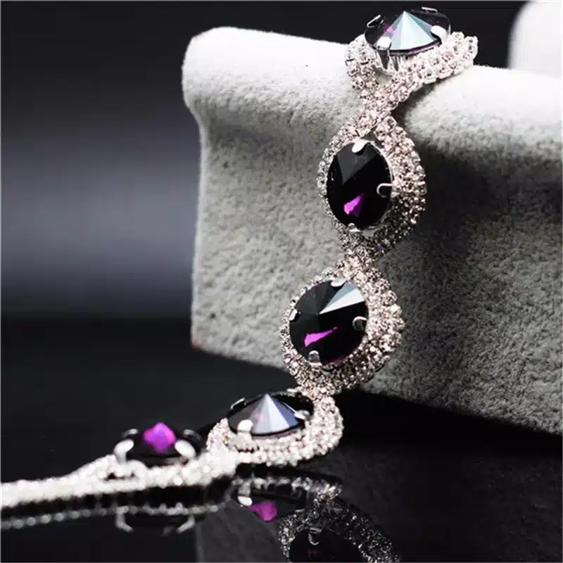 Fashion Wedding Bridal Jewelry Sets For Women Rhinestone Austrian Crystal Jewelry Set Bracelet Earrings Set Indian Accessories 27
