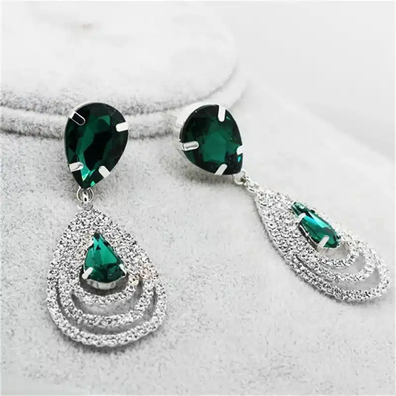 Fashion Wedding Bridal Jewelry Sets For Women Rhinestone Austrian Crystal Jewelry Set Bracelet Earrings Set Indian Accessories 30
