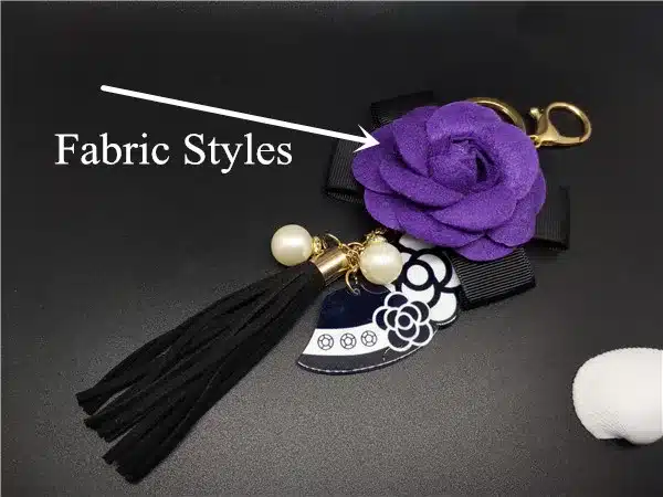 Black&White Male&Female Keychain for Bag Plush Car Key Ring Car Key Pendant Camellia Flower Hat Tassel cc Style Key Chain 19