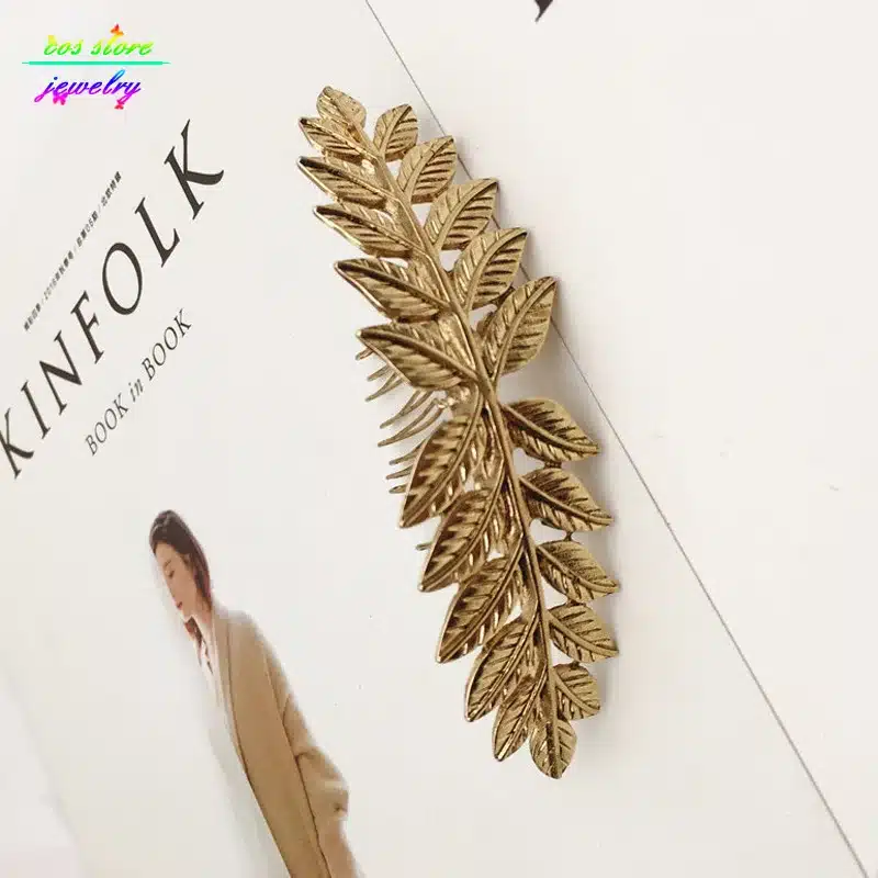 Unique Vintage Gold/Silver Plated Leaves Bun Top Hair Comb Vintage Wedding Hair Accessories Bijoux 14