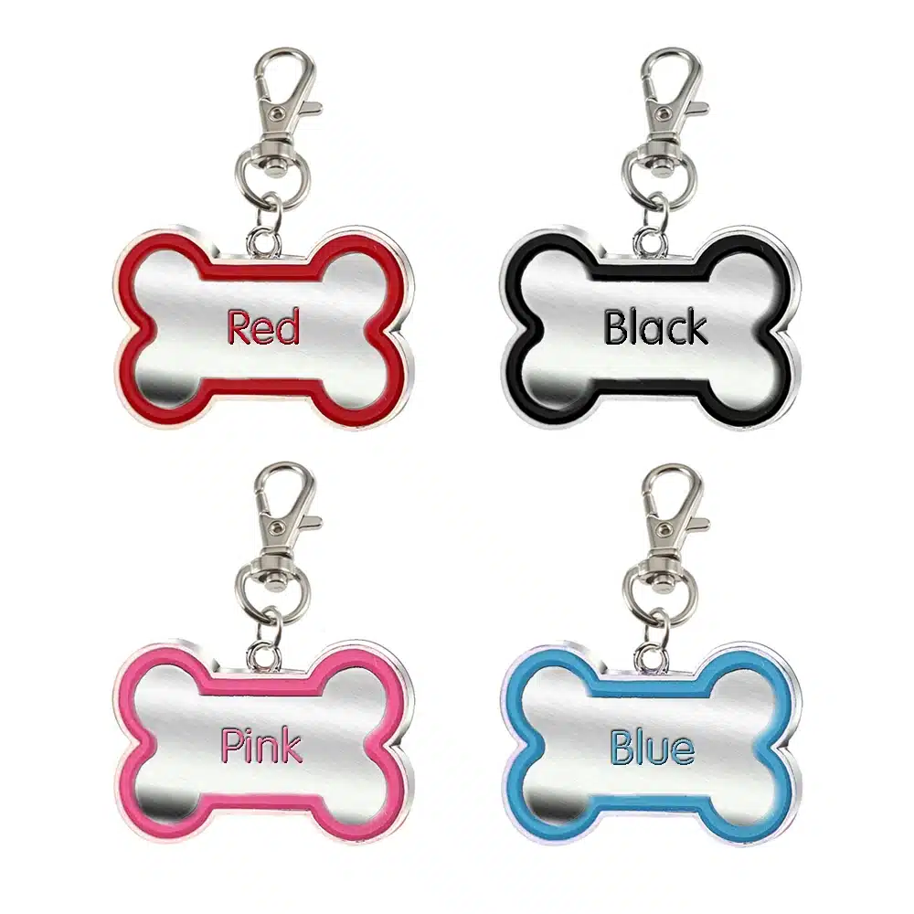 Engraved Pet Dog Tags Custom Cat ID Name Tags for Pets Personalized Paw Bone Shape FREE Gift S L 15
