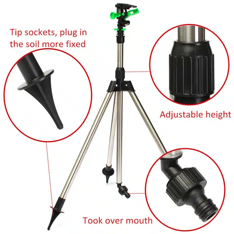 Tripod Impulse Sprinkler Pulsating Telescopic Watering Lawn Yard and Garden 5