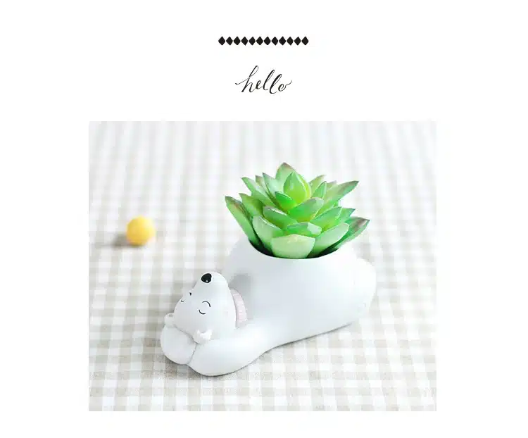 6 Design Modern Cartoon Succulent cute Plant Pot Resin Creative Handicraft Animals Shape Desktop Decoration Flower Pots 4