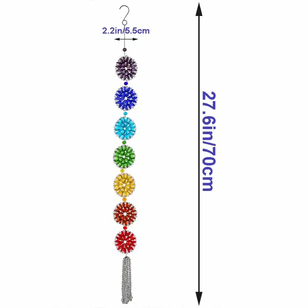 H&D Crystal Rainbow Chakra Muladhar Dream Catcher Octagonal Pendants Wall Hanging Decoration Ornament Fengshui Home Party Decor 15