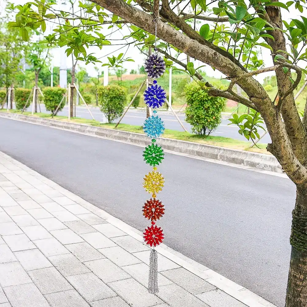 H&D Crystal Rainbow Chakra Muladhar Dream Catcher Octagonal Pendants Wall Hanging Decoration Ornament Fengshui Home Party Decor 19