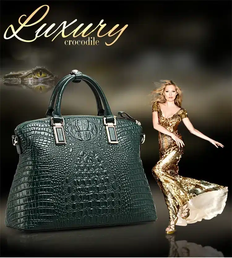 Qiwang Authentic Women Crocodile Bag 100% Genuine Leather Women Handbag Hot Selling Tote Women Bag Large Brand Bags Luxury 14