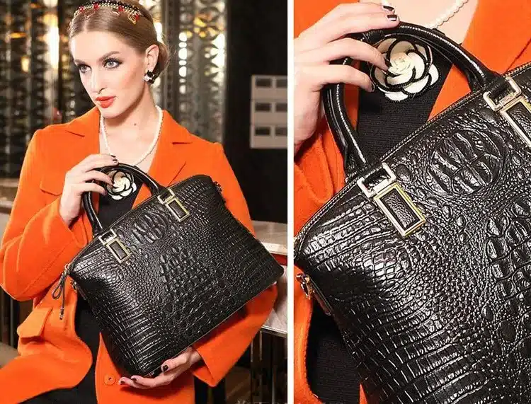 Qiwang Authentic Women Crocodile Bag 100% Genuine Leather Women Handbag Hot Selling Tote Women Bag Large Brand Bags Luxury 16