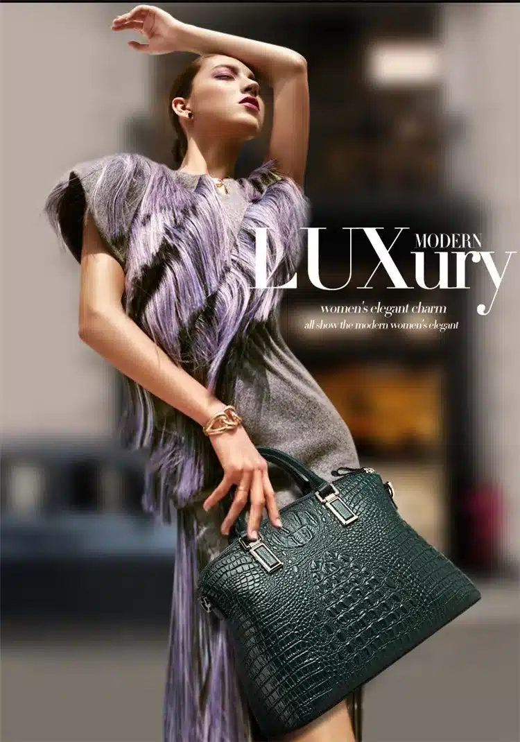 Qiwang Authentic Women Crocodile Bag 100% Genuine Leather Women Handbag Hot Selling Tote Women Bag Large Brand Bags Luxury 17