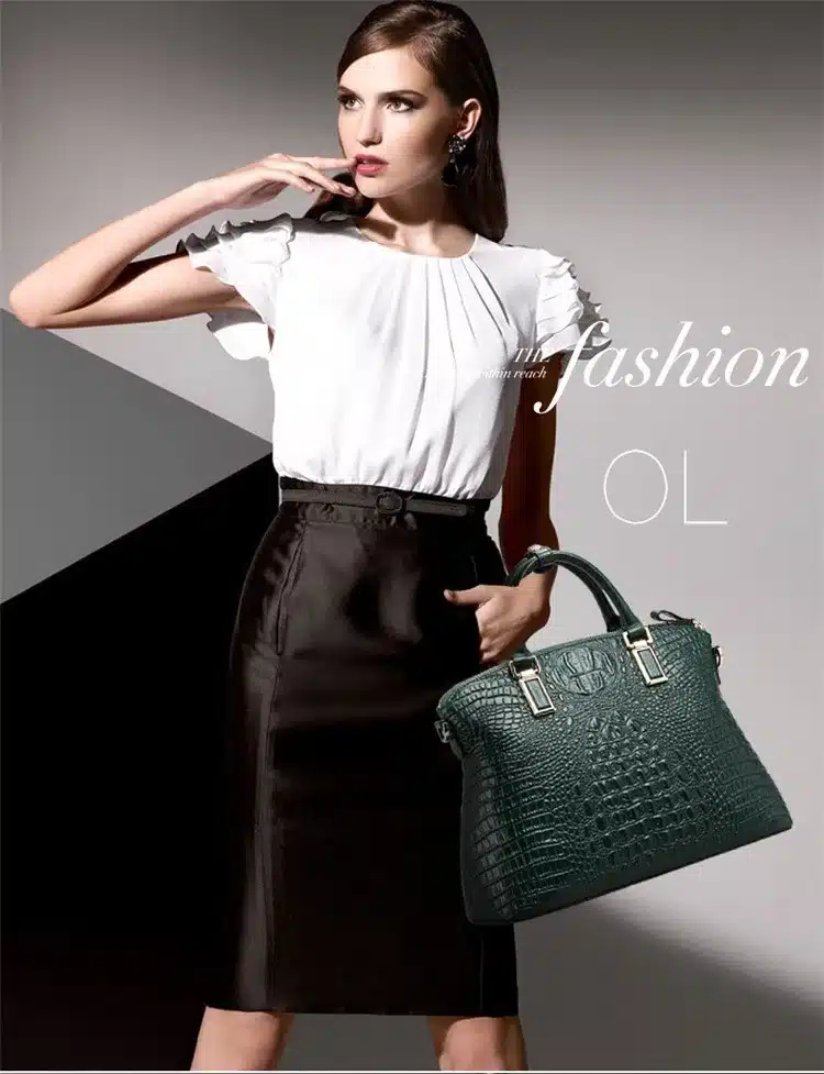 Qiwang Authentic Women Crocodile Bag 100% Genuine Leather Women Handbag Hot Selling Tote Women Bag Large Brand Bags Luxury 18