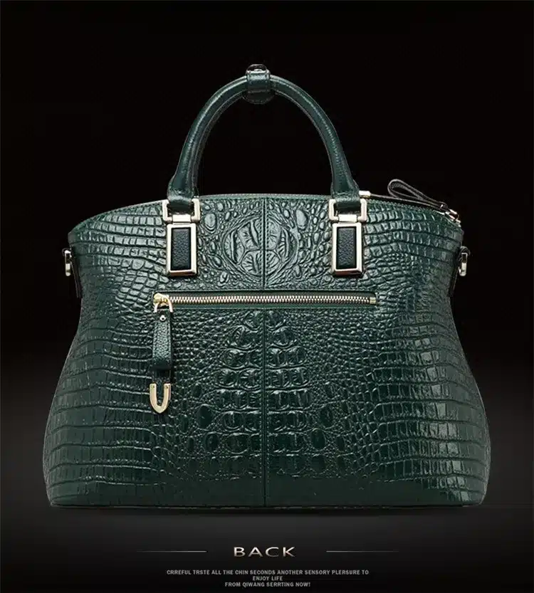 Qiwang Authentic Women Crocodile Bag 100% Genuine Leather Women Handbag Hot Selling Tote Women Bag Large Brand Bags Luxury 22