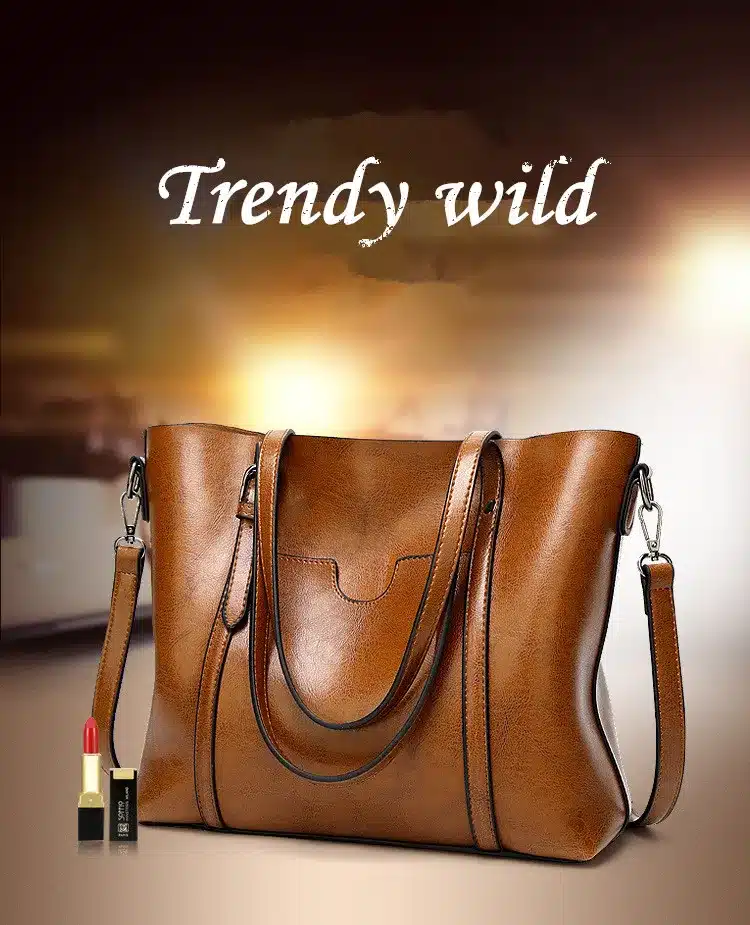 Women bag Oil wax Women's Leather Handbags Luxury Lady Hand Bags With Purse Pocket Women messenger bag Big Tote Sac Bolsos Mujer 15