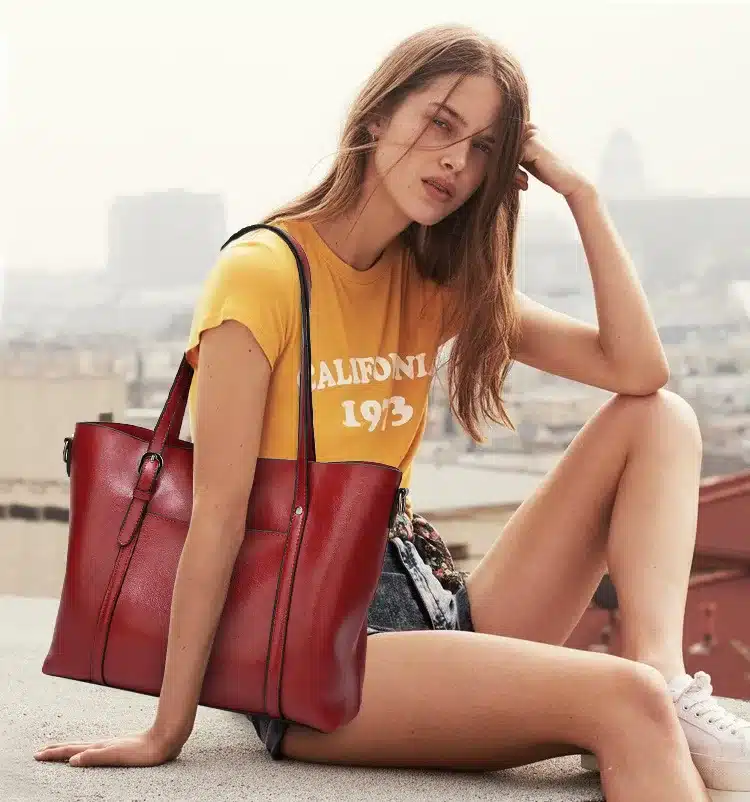 Women bag Oil wax Women's Leather Handbags Luxury Lady Hand Bags With Purse Pocket Women messenger bag Big Tote Sac Bolsos Mujer 19