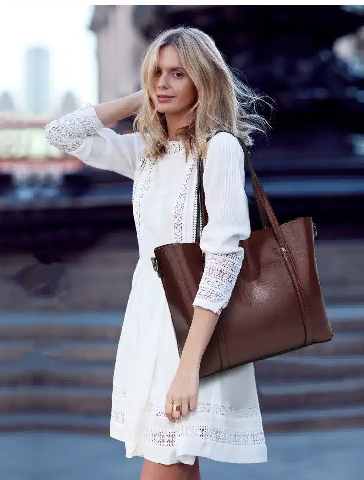 Women bag Oil wax Women's Leather Handbags Luxury Lady Hand Bags With Purse Pocket Women messenger bag Big Tote Sac Bolsos Mujer 20