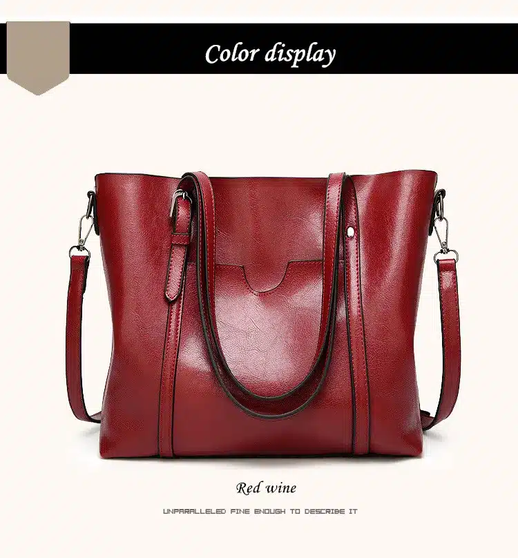 Women bag Oil wax Women's Leather Handbags Luxury Lady Hand Bags With Purse Pocket Women messenger bag Big Tote Sac Bolsos Mujer 23