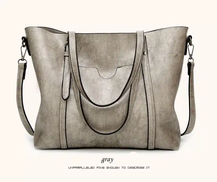 Women bag Oil wax Women's Leather Handbags Luxury Lady Hand Bags With Purse Pocket Women messenger bag Big Tote Sac Bolsos Mujer 25