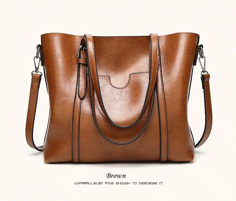 Women bag Oil wax Women's Leather Handbags Luxury Lady Hand Bags With Purse Pocket Women messenger bag Big Tote Sac Bolsos Mujer 26