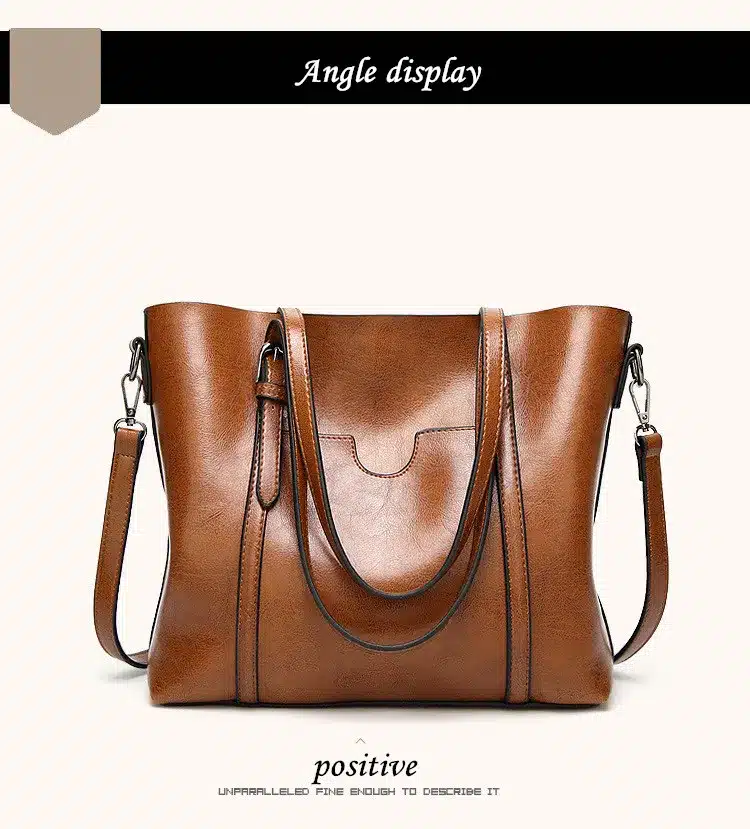 Women bag Oil wax Women's Leather Handbags Luxury Lady Hand Bags With Purse Pocket Women messenger bag Big Tote Sac Bolsos Mujer 29
