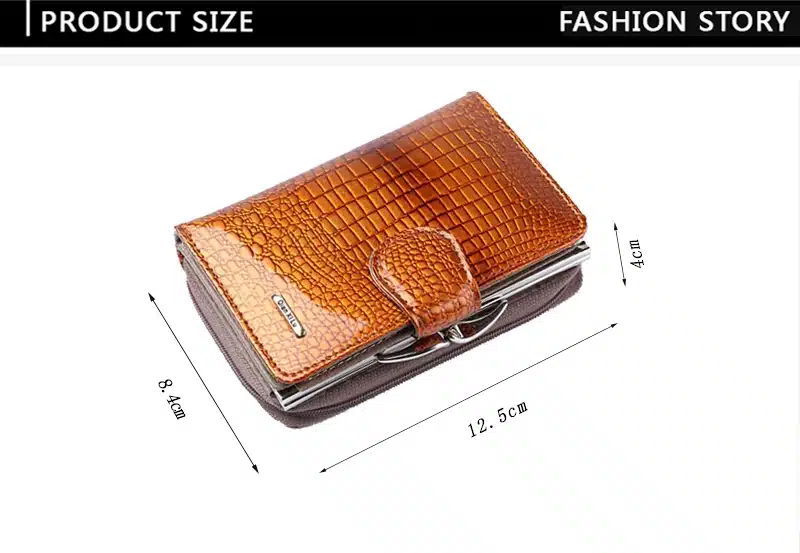 Fashion Real Patent Leather Women Short Wallets Small Wallet Coin Pocket Credit Card Wallet Female Purses Money Clip Gold color 11