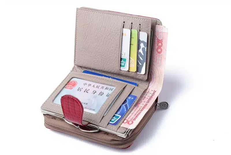 Fashion Real Patent Leather Women Short Wallets Small Wallet Coin Pocket Credit Card Wallet Female Purses Money Clip Gold color 17