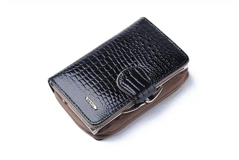 Fashion Real Patent Leather Women Short Wallets Small Wallet Coin Pocket Credit Card Wallet Female Purses Money Clip Gold color 20