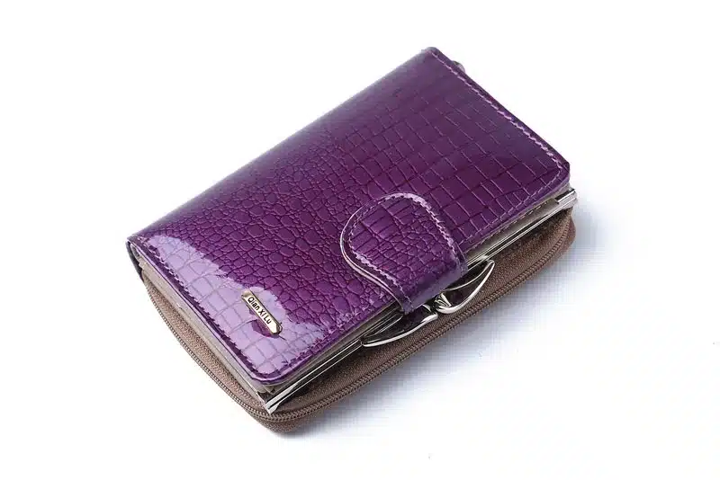 Fashion Real Patent Leather Women Short Wallets Small Wallet Coin Pocket Credit Card Wallet Female Purses Money Clip Gold color 22