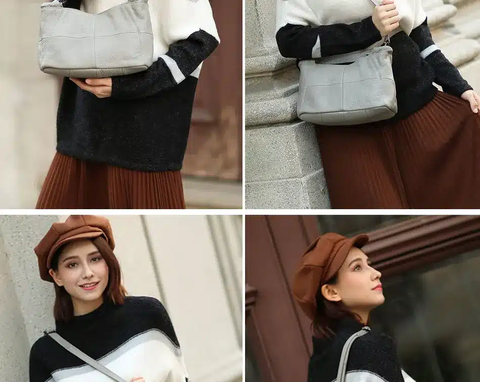 Best Special Offer New Bucket Quality Genuine Leather Women Handbags 2017 Brand Tote Bag Plaid Top-handle Famous Designer Totes 17