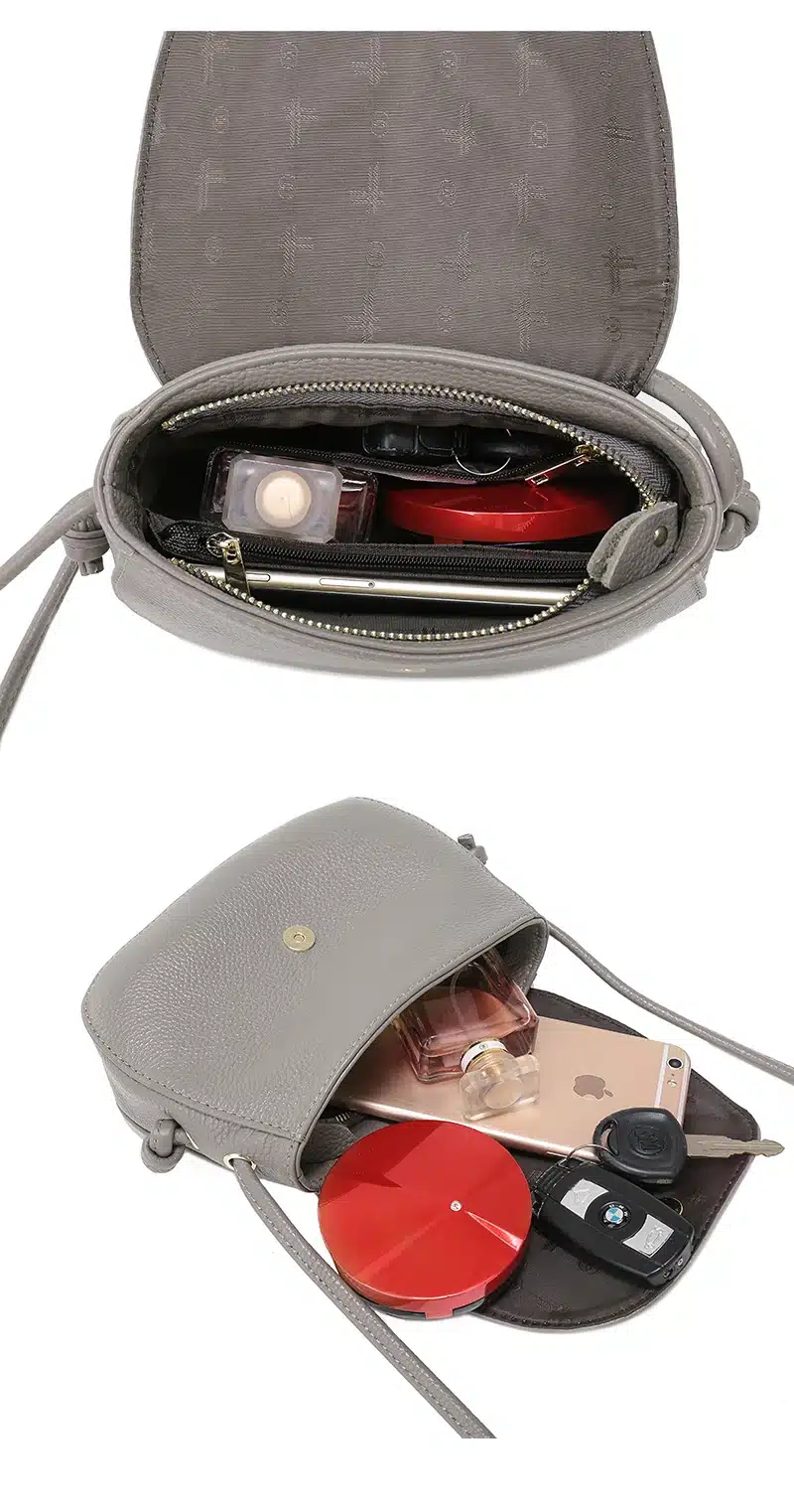 Nuleez Genuine Leather Saddle Bag Real Leather Women Small Bag Summer Sling Bag For Girls Crossbody Messenger Bags Female 2031 12
