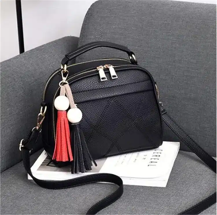 DIDA BEAR Women Small Leather Shoulder bags Girls Crossbody Messenger bag Lady Handbag and Purse Femme Sac A Epaule bolso Black 19