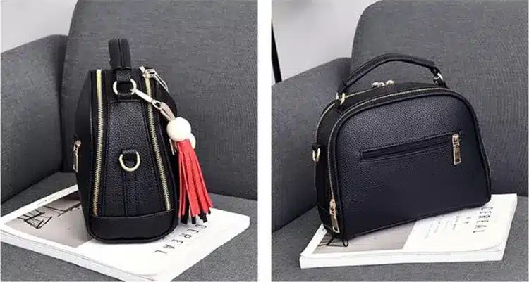 DIDA BEAR Women Small Leather Shoulder bags Girls Crossbody Messenger bag Lady Handbag and Purse Femme Sac A Epaule bolso Black 20